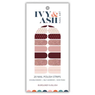Nail Wrap by Ivy & Ash - "Burgundy & Blush"