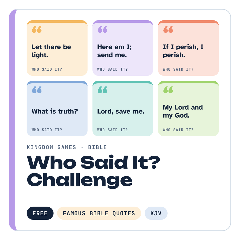 Who Said It? Challenge – free Bible game for kids